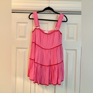 Essential Love Pink Contrast Trim Mini Romper Dress
